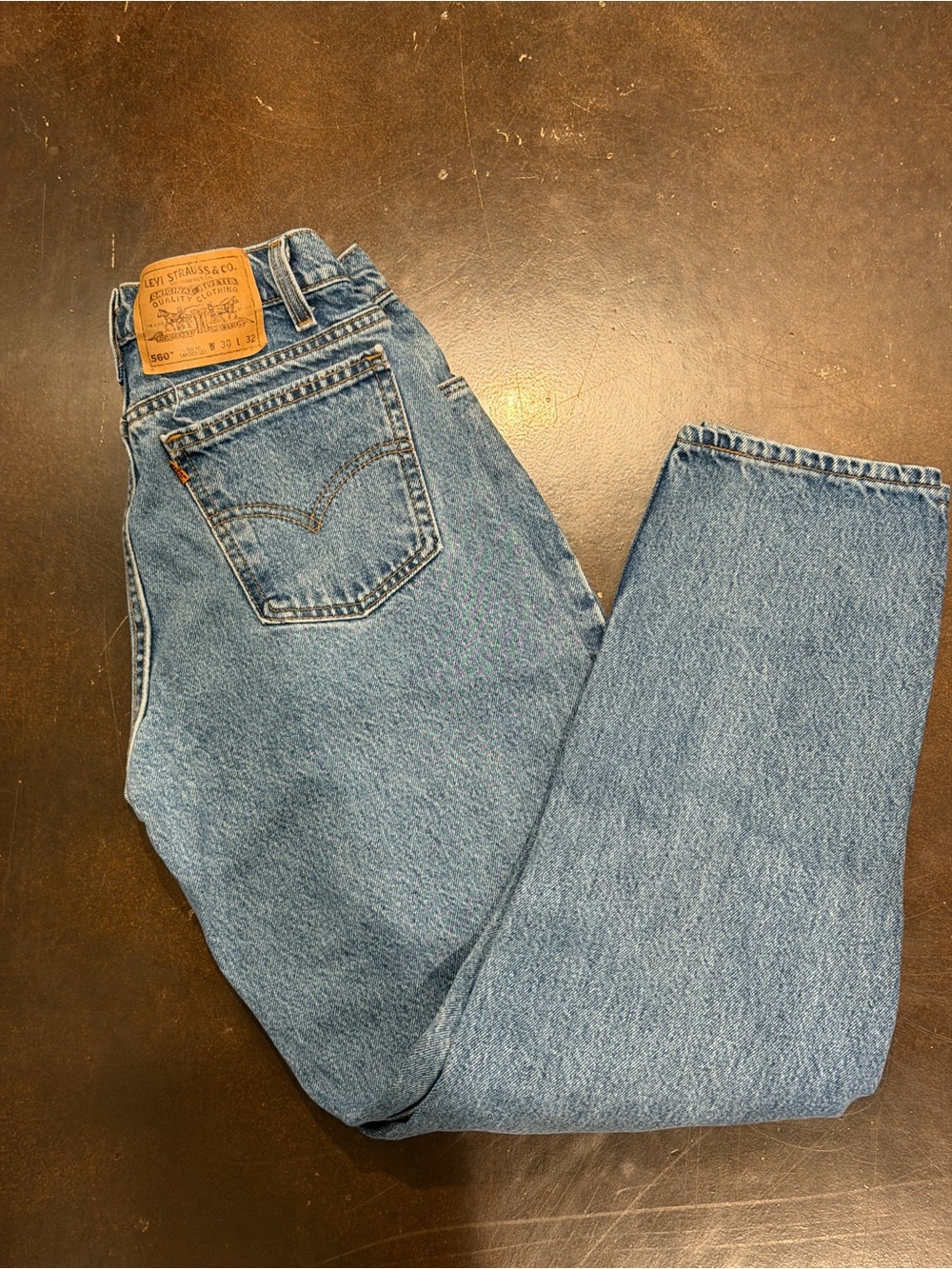 Orange Tab Levi 560 Relaxed Fit Light Blue Denim Jeans